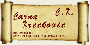 Čarna Krečković vizit kartica